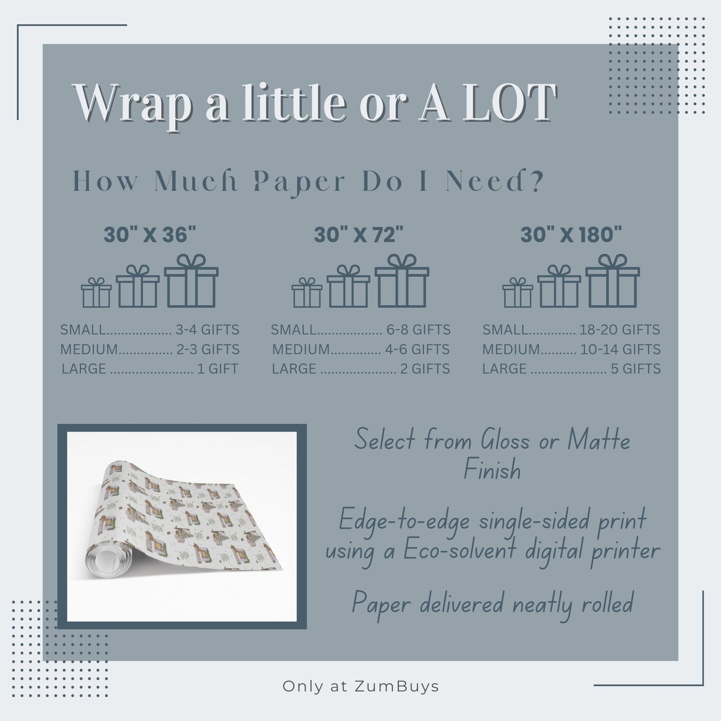 Festive Holiday Greetings Wrapping Paper - ZumBuys