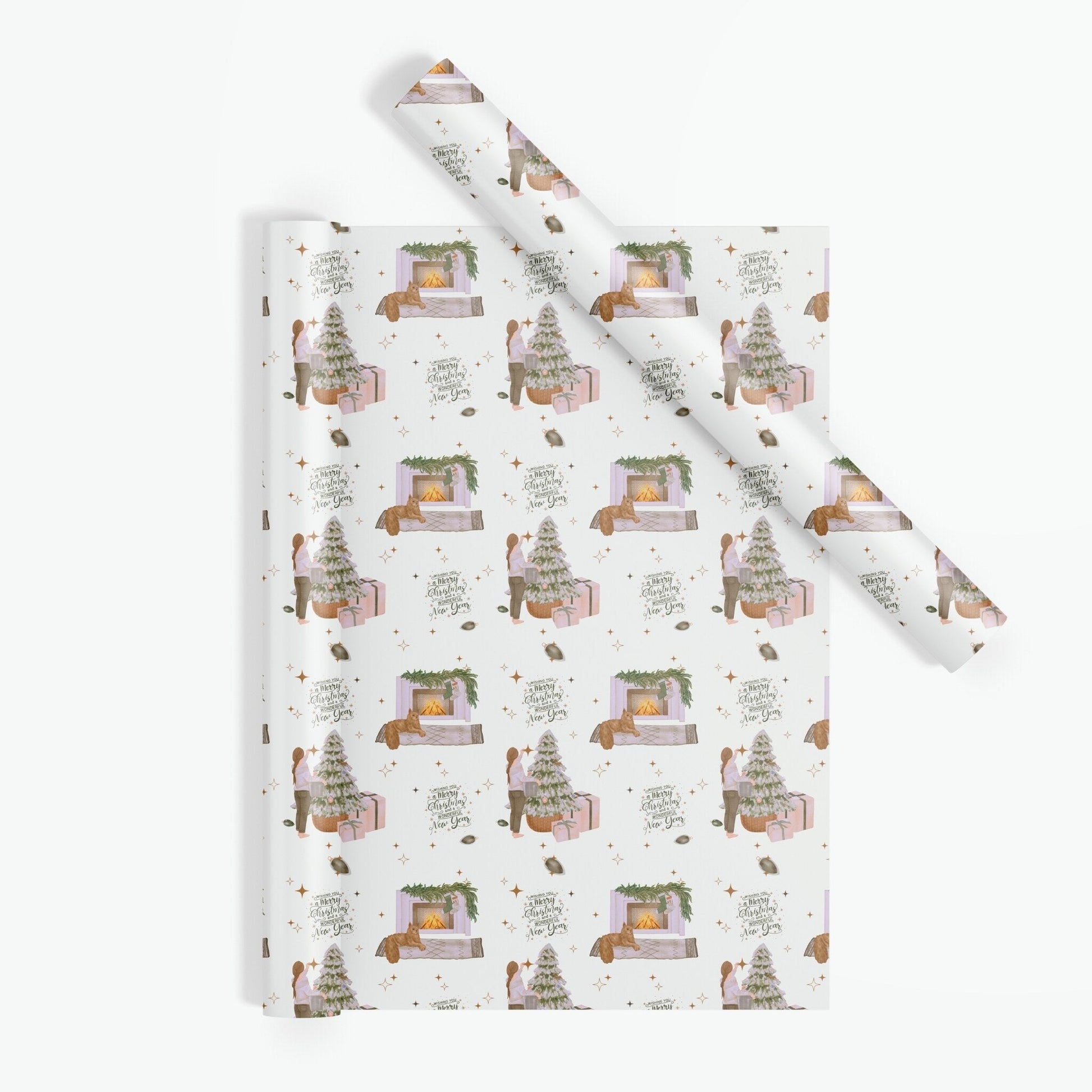 Festive Holiday Greetings Wrapping Paper - ZumBuys