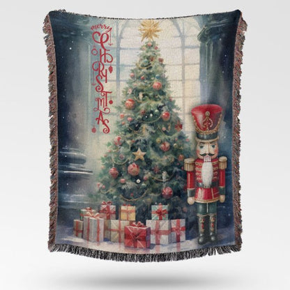 Festive Nutcracker Greetings Woven Blankets - ZumBuys