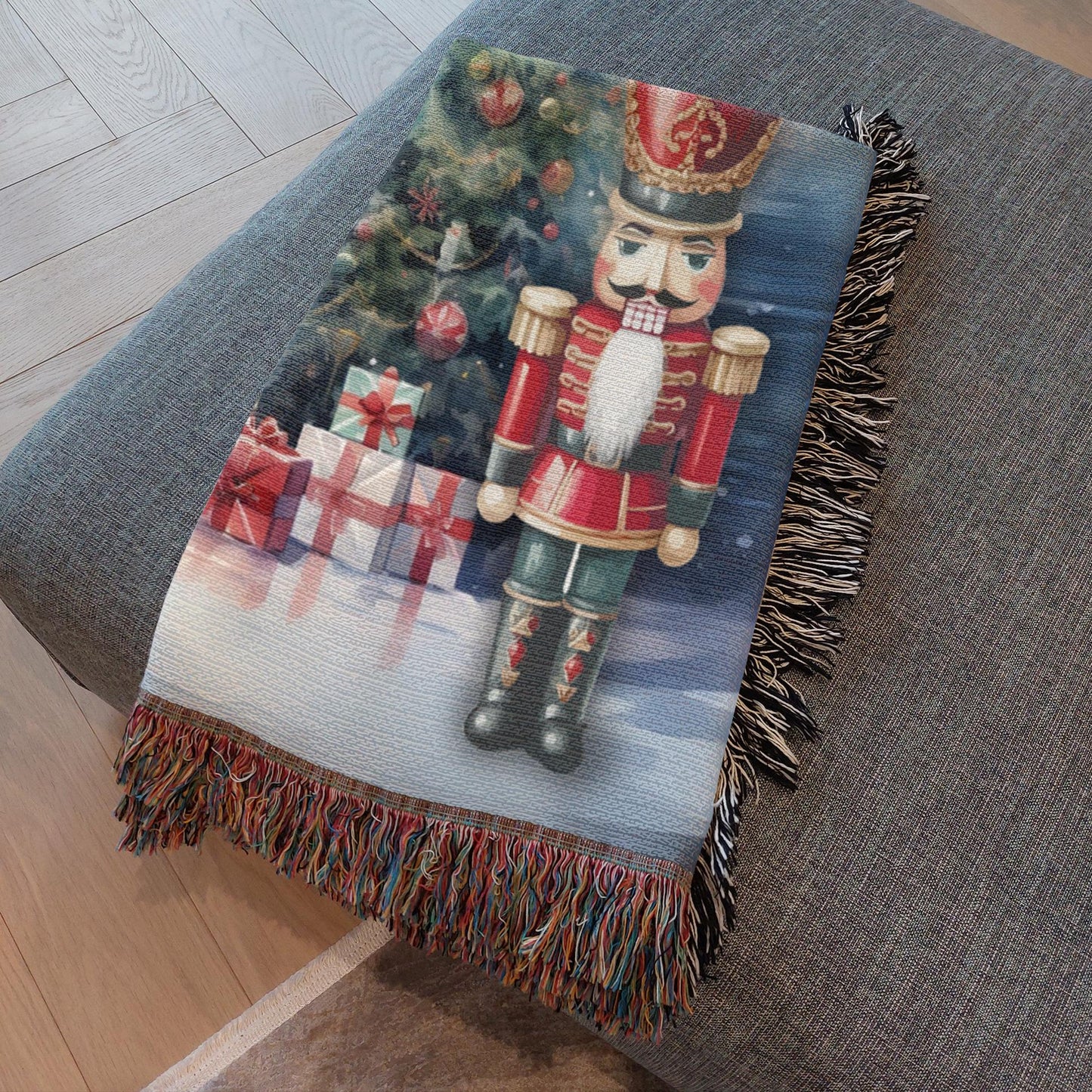 Festive Nutcracker Greetings Woven Blankets - ZumBuys