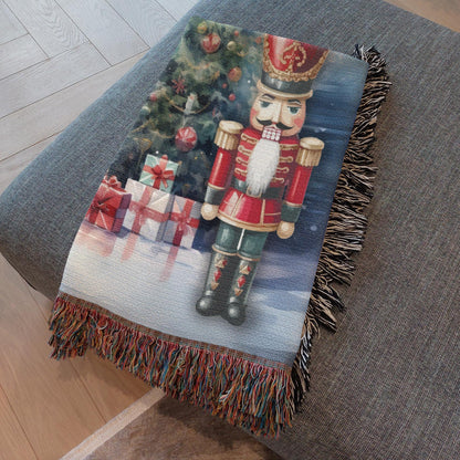 Festive Nutcracker Greetings Woven Blankets - ZumBuys