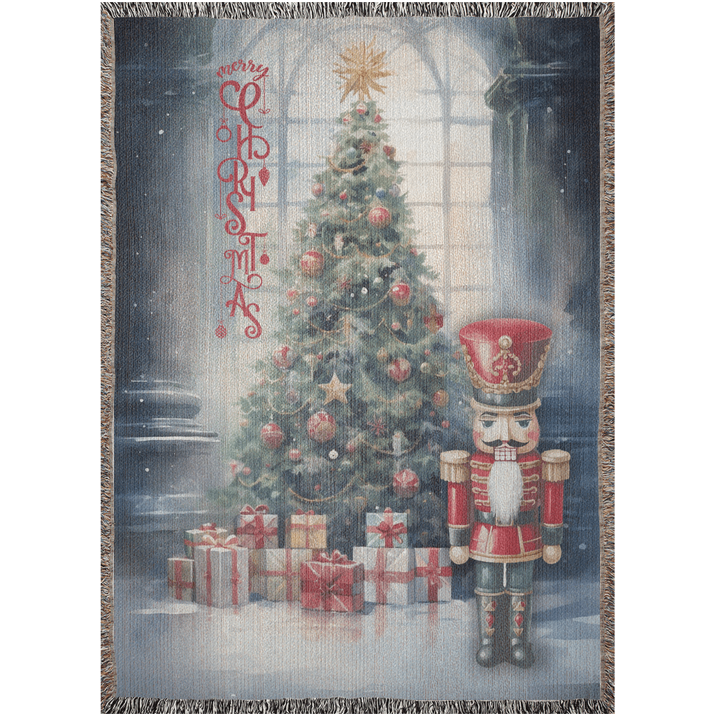 Festive Nutcracker Greetings Woven Blankets - ZumBuys