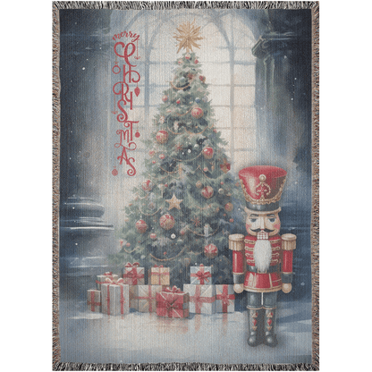 Festive Nutcracker Greetings Woven Blankets - ZumBuys