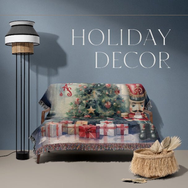 Festive Nutcracker Greetings Woven Blankets - ZumBuys