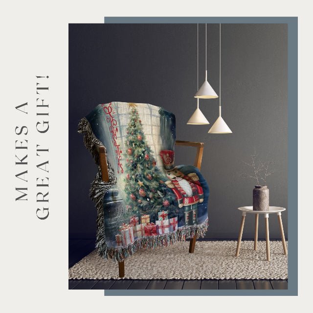 Festive Nutcracker Greetings Woven Blankets - ZumBuys