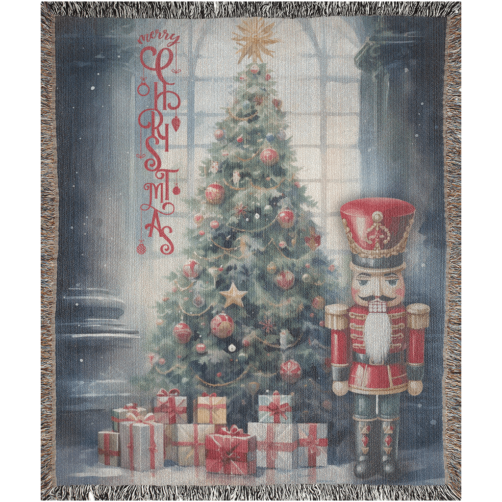 Festive Nutcracker Greetings Woven Blankets - ZumBuys