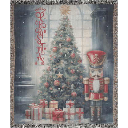 Festive Nutcracker Greetings Woven Blankets - ZumBuys