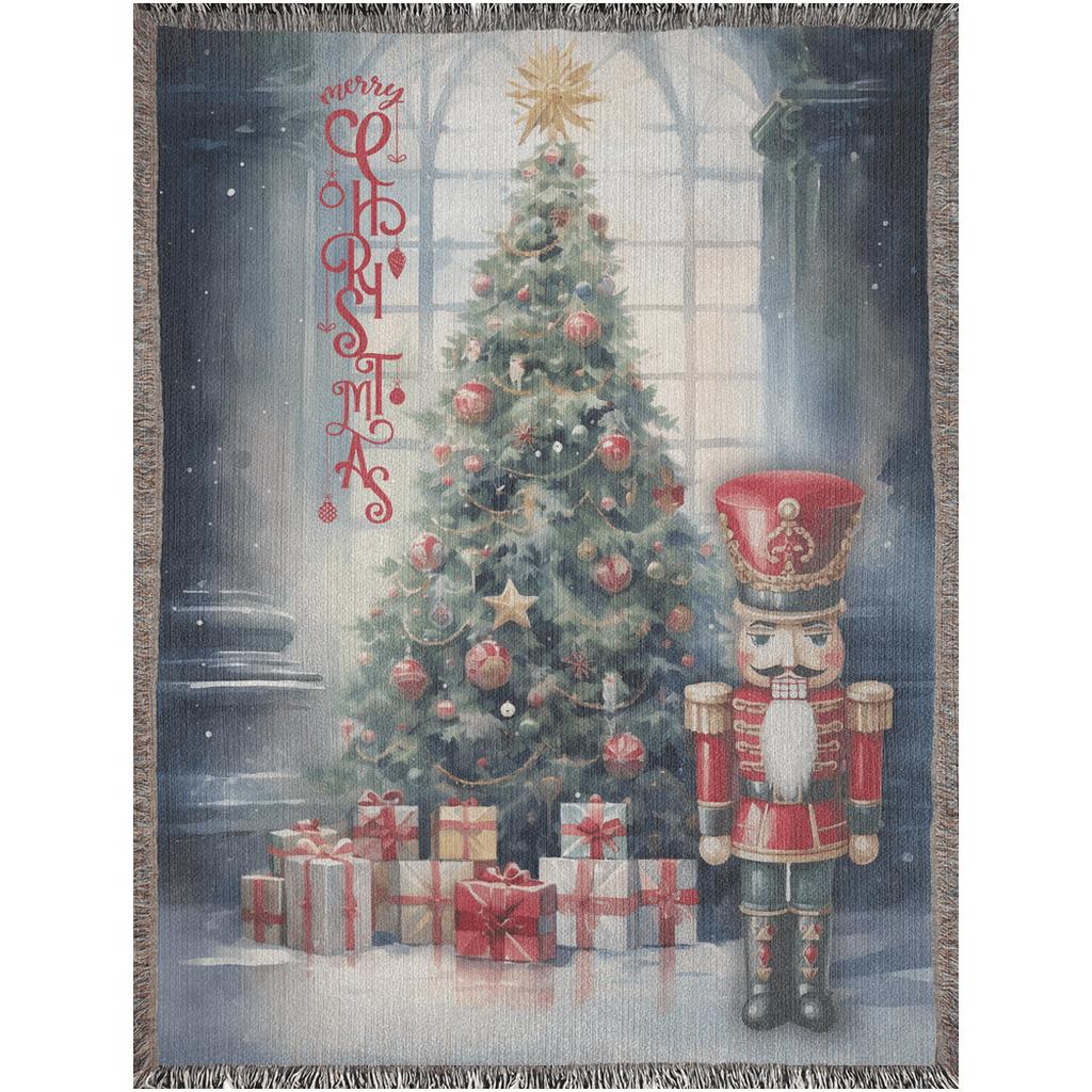 Festive Nutcracker Greetings Woven Blankets - ZumBuys