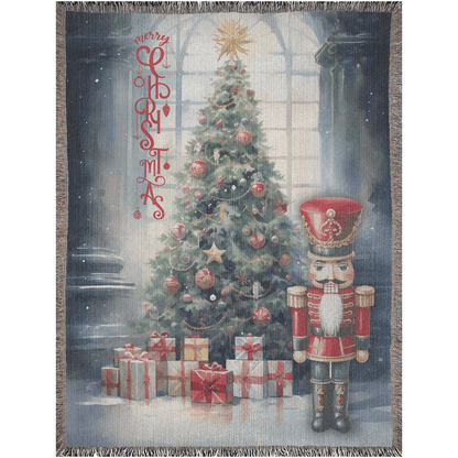Festive Nutcracker Greetings Woven Blankets - ZumBuys