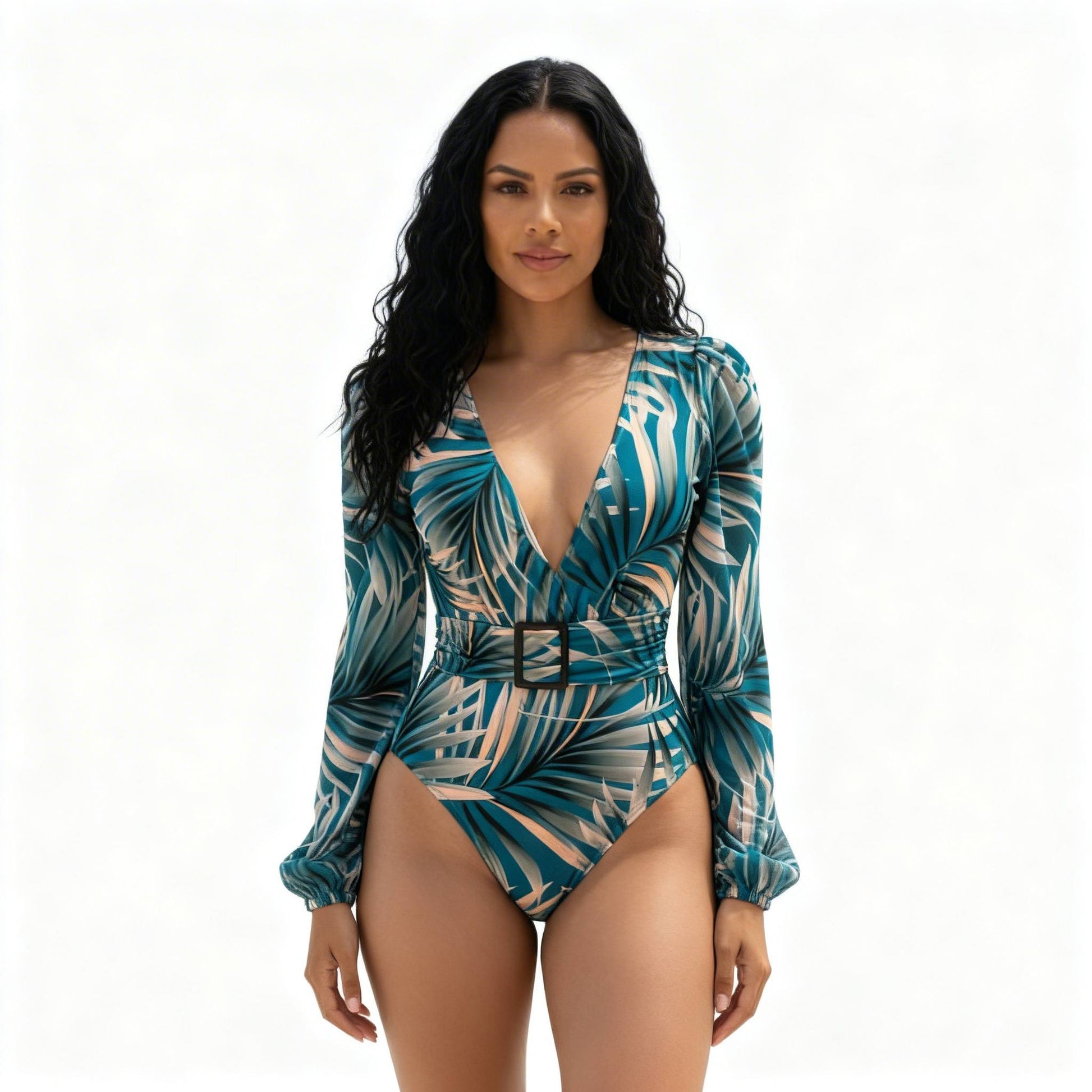 Flora Tropical Long Sleeve Swimsuit - ZumBuys
