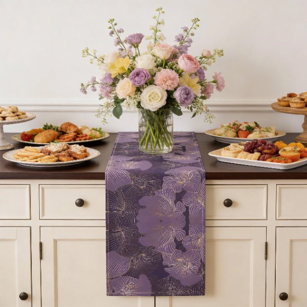 Floral Elegance Table Runner (Cotton, Poly) - ZumBuys