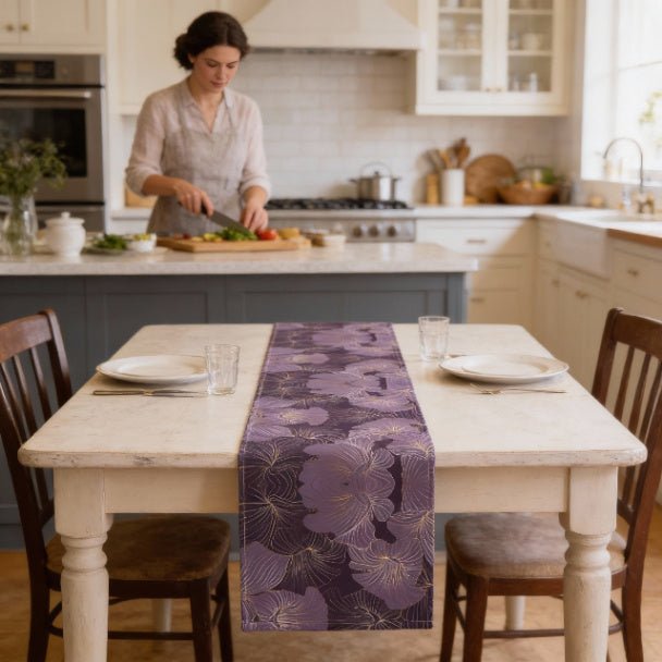 Floral Elegance Table Runner (Cotton, Poly) - ZumBuys