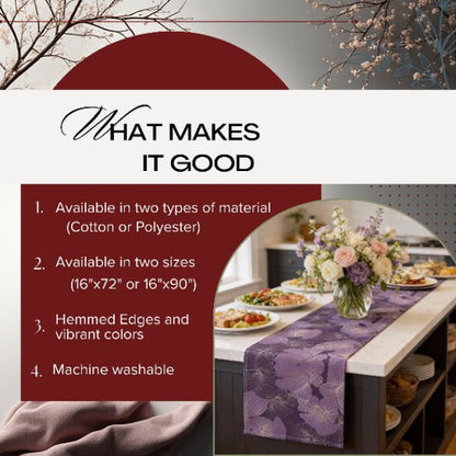Floral Elegance Table Runner (Cotton, Poly) - ZumBuys