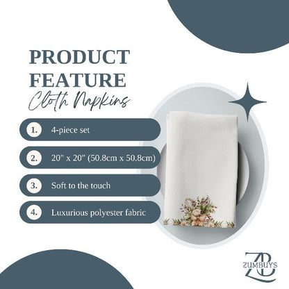 Floral Fancies Cloth Napkin Set of 4 - ZumBuys