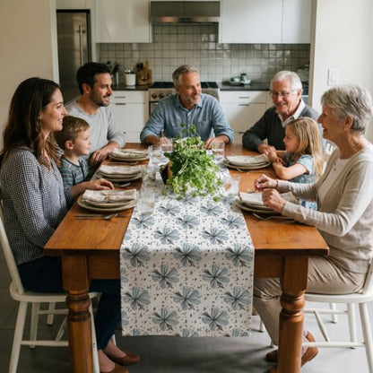 Floretta Table Runner – Blue Floral Farmhouse Table Decor (16x72 or 16x90) - ZumBuys
