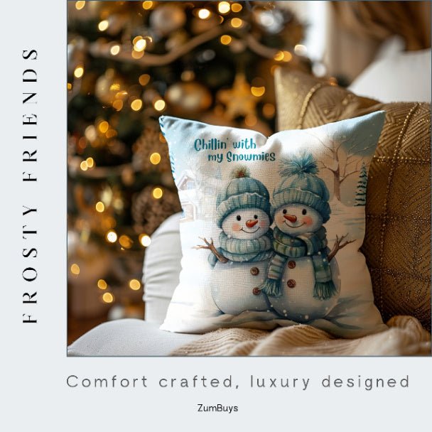 Frosty Friends Square Pillow Cover - ZumBuys
