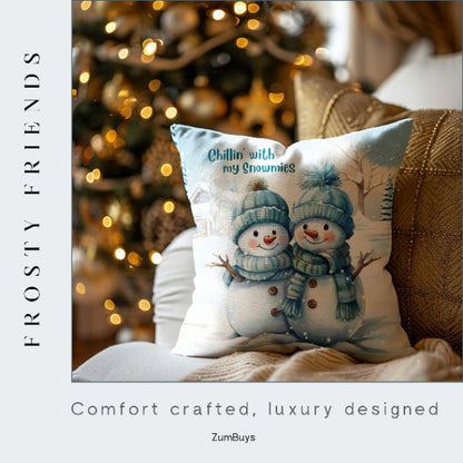 Frosty Friends Square Pillow Cover - ZumBuys