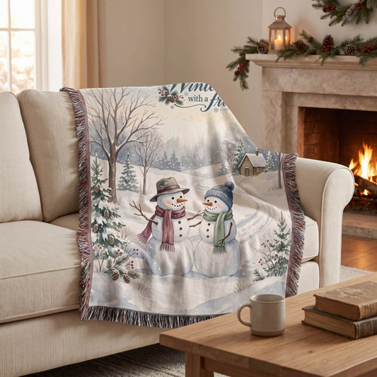 Frosty Friends Woven Blanket - ZumBuys