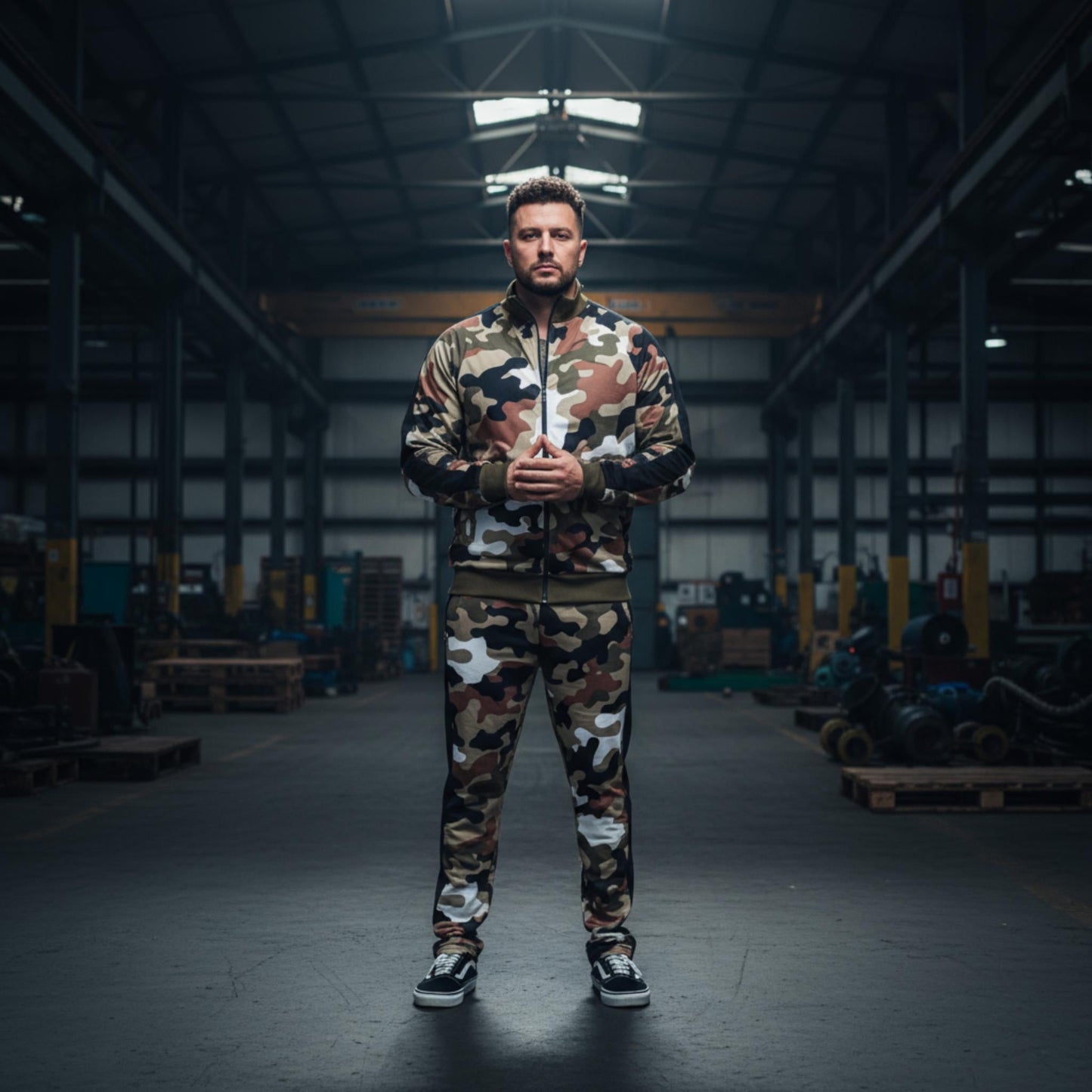 Full Camo With Stripe Track Bottom Pants and Jacket Set - ZumBuys
