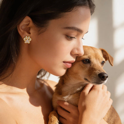 Game Day Paw Shaped Cubic Zirconia Stud Earrings - ZumBuys