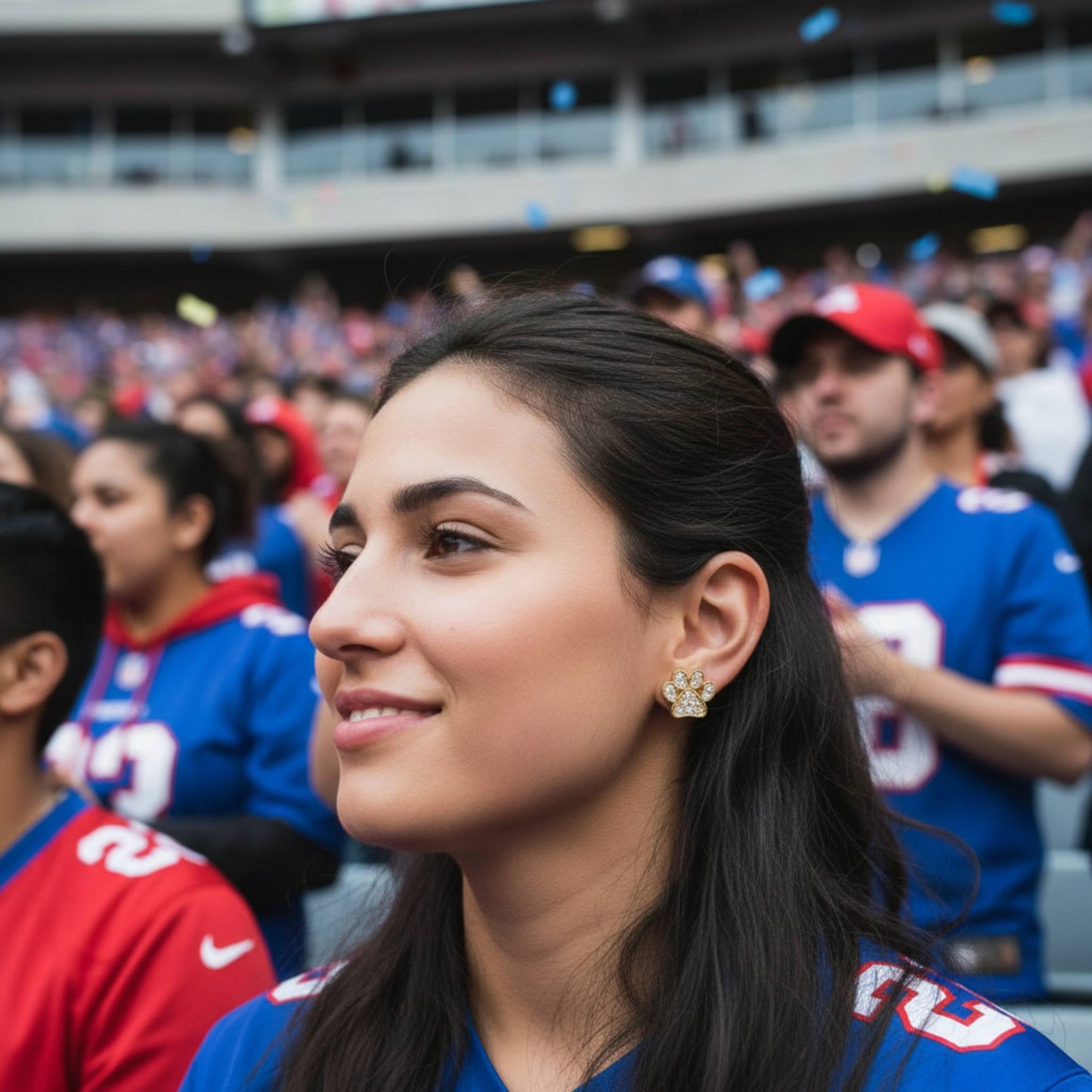 Game Day Paw Shaped Cubic Zirconia Stud Earrings - ZumBuys