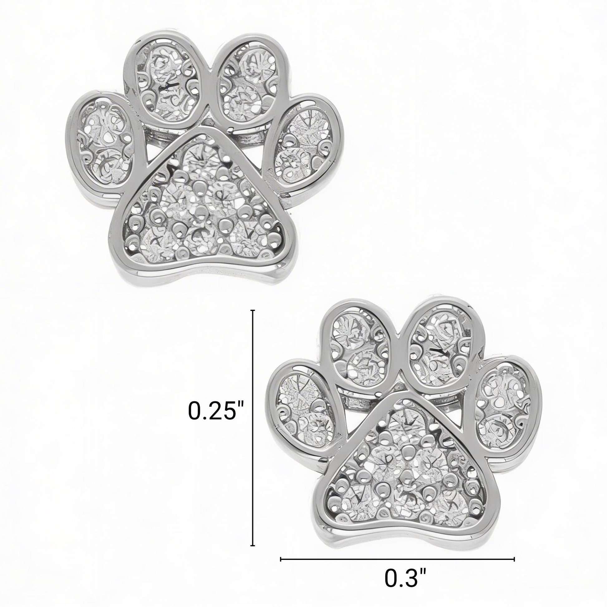 Game Day Paw Shaped Cubic Zirconia Stud Earrings - ZumBuys