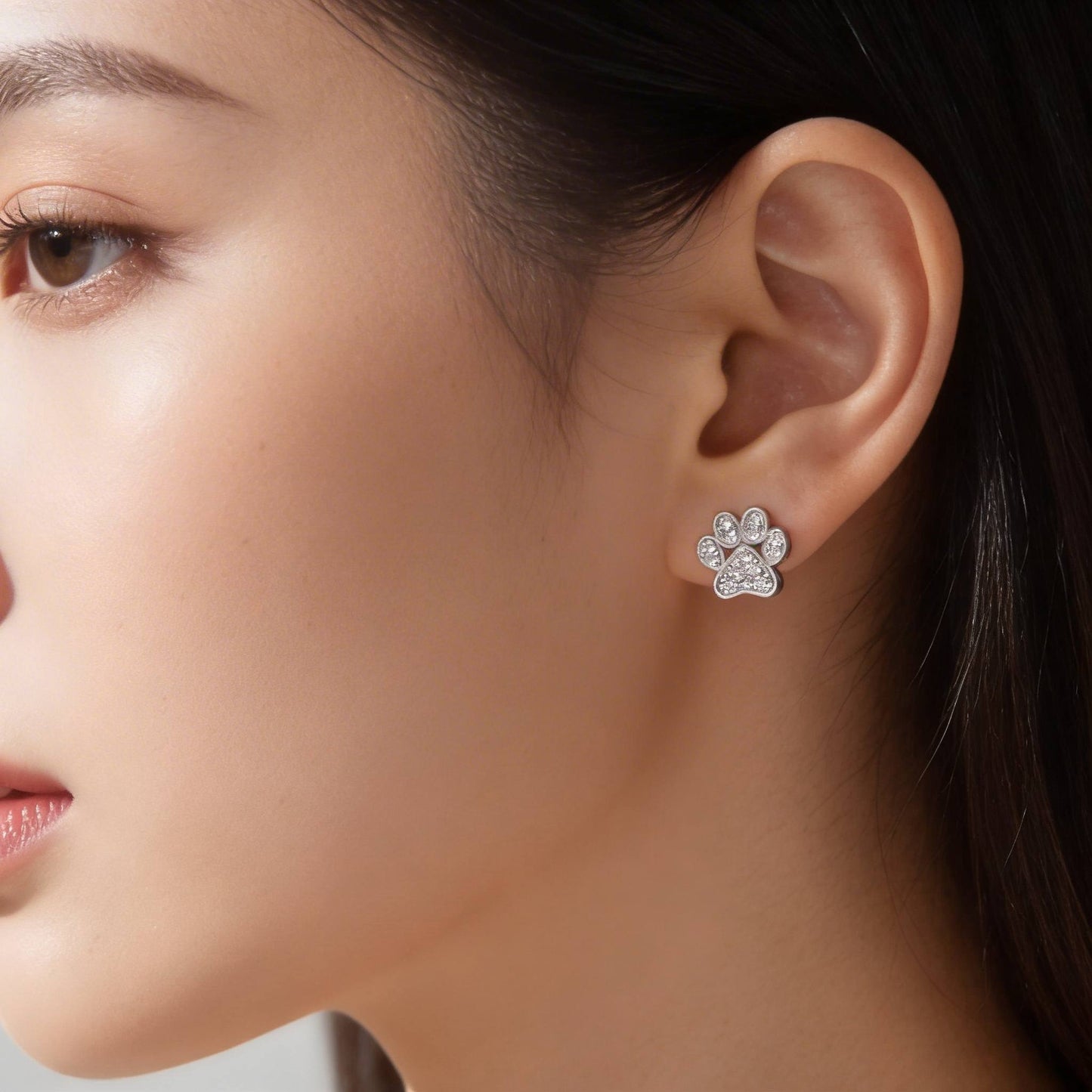 Game Day Paw Shaped Cubic Zirconia Stud Earrings - ZumBuys