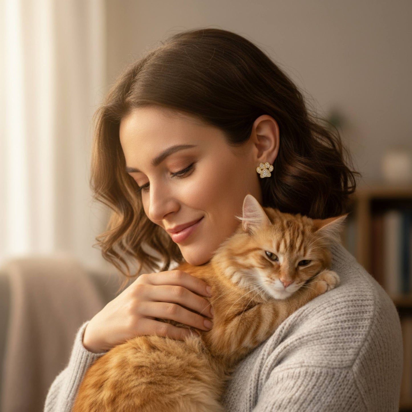 Game Day Paw Shaped Cubic Zirconia Stud Earrings - ZumBuys