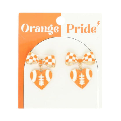 Gameday Heart Football Drop Earrings - ZumBuys
