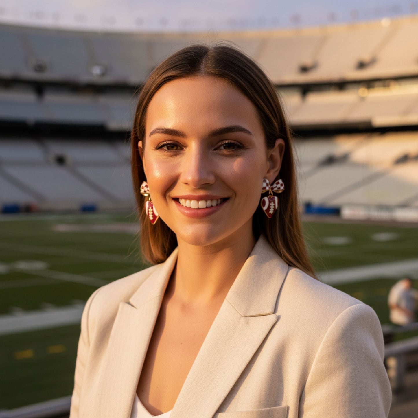 Gameday Heart Football Drop Earrings - ZumBuys