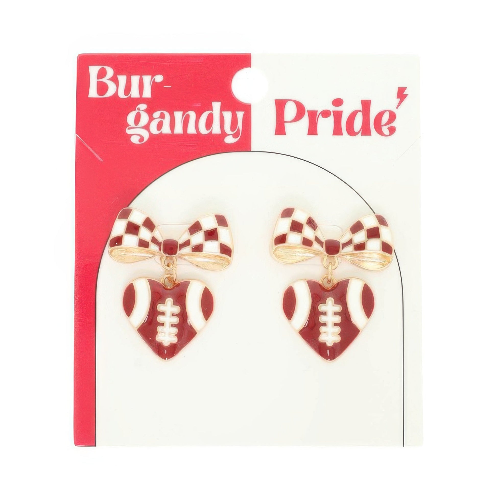 Gameday Heart Football Drop Earrings - ZumBuys