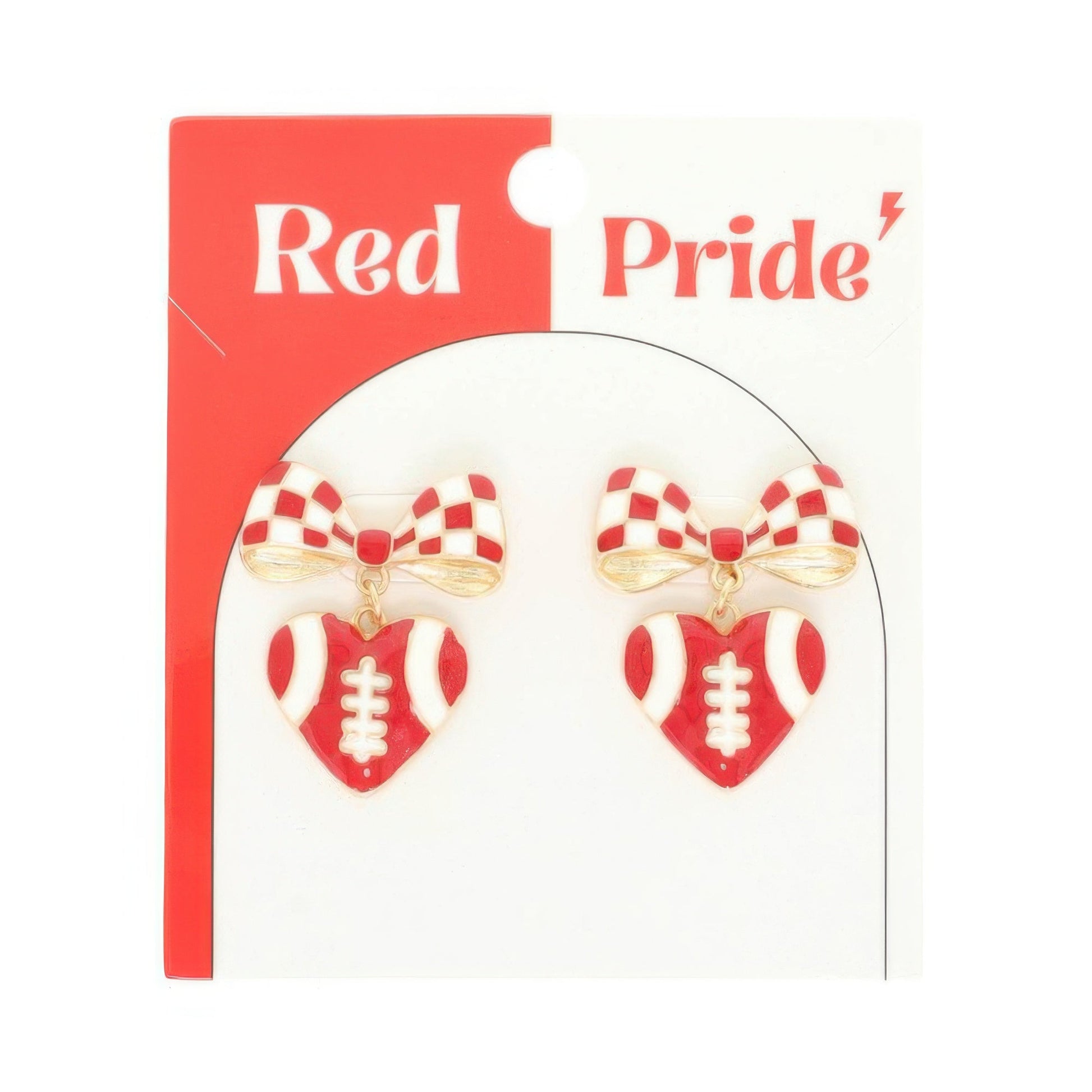 Gameday Heart Football Drop Earrings - ZumBuys