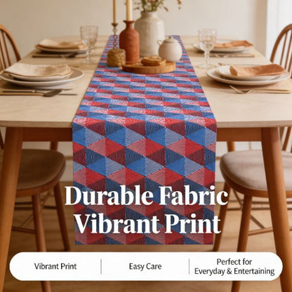 Geo Americana Table Runner | Patriotic Geometric Table Décor - ZumBuys