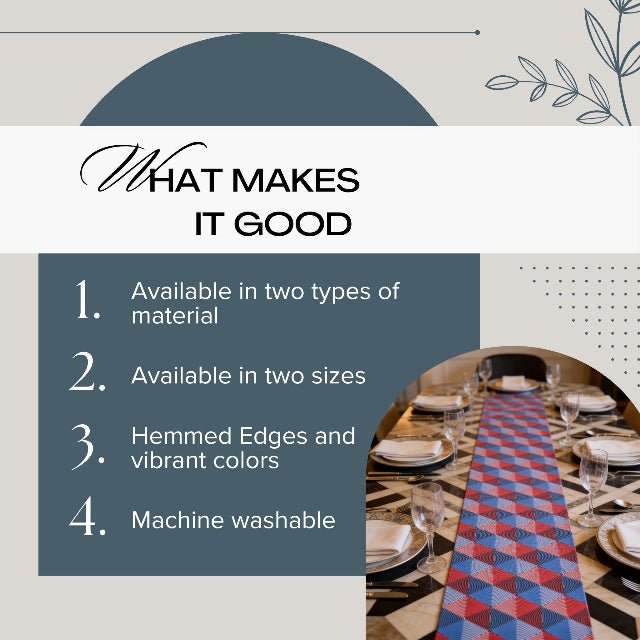 Geo Americana Table Runner | Patriotic Geometric Table Décor - ZumBuys