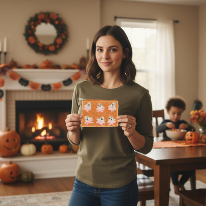 Ghost With Bow Seed Beaded Coin Bag - ZumBuys