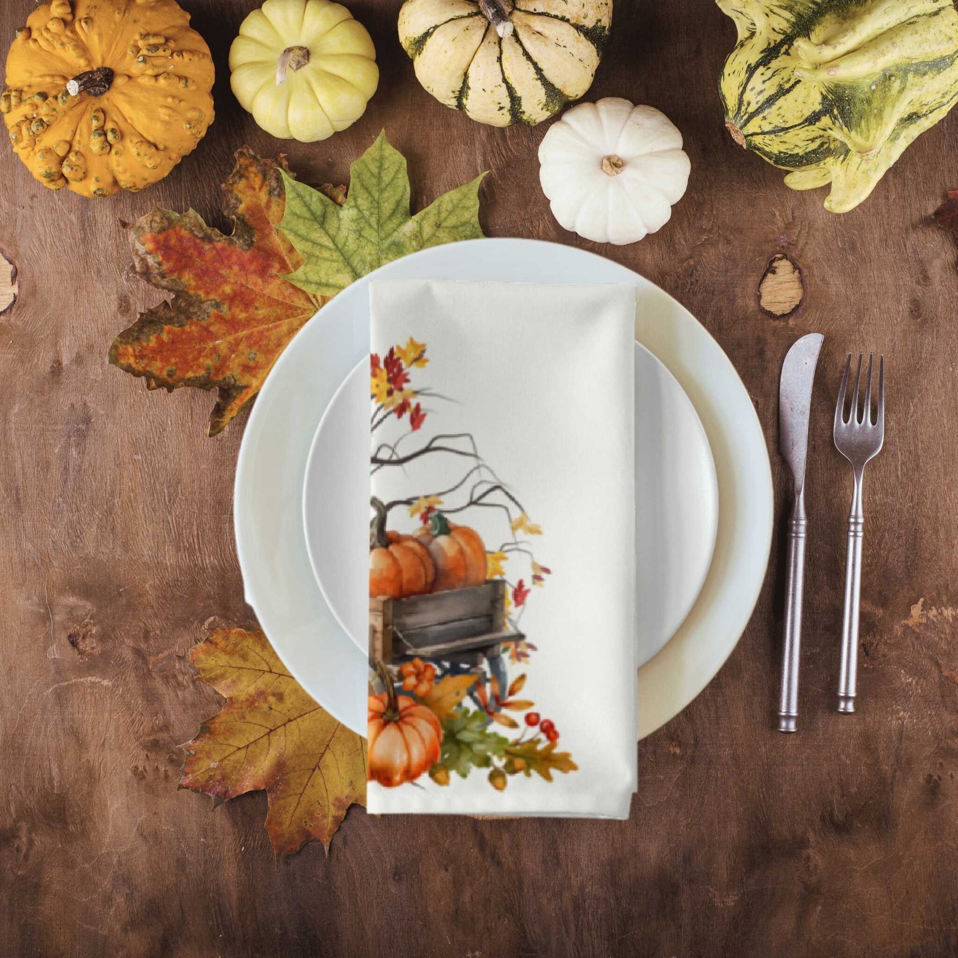 Give Thanks Harvest Cloth Napkins (4PK) - ZumBuys