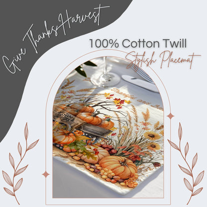 Give Thanks Harvest Placemat, 2pc - ZumBuys