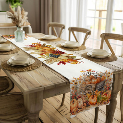 Give Thanks Harvest Table Runner (Cotton, Poly) - ZumBuys