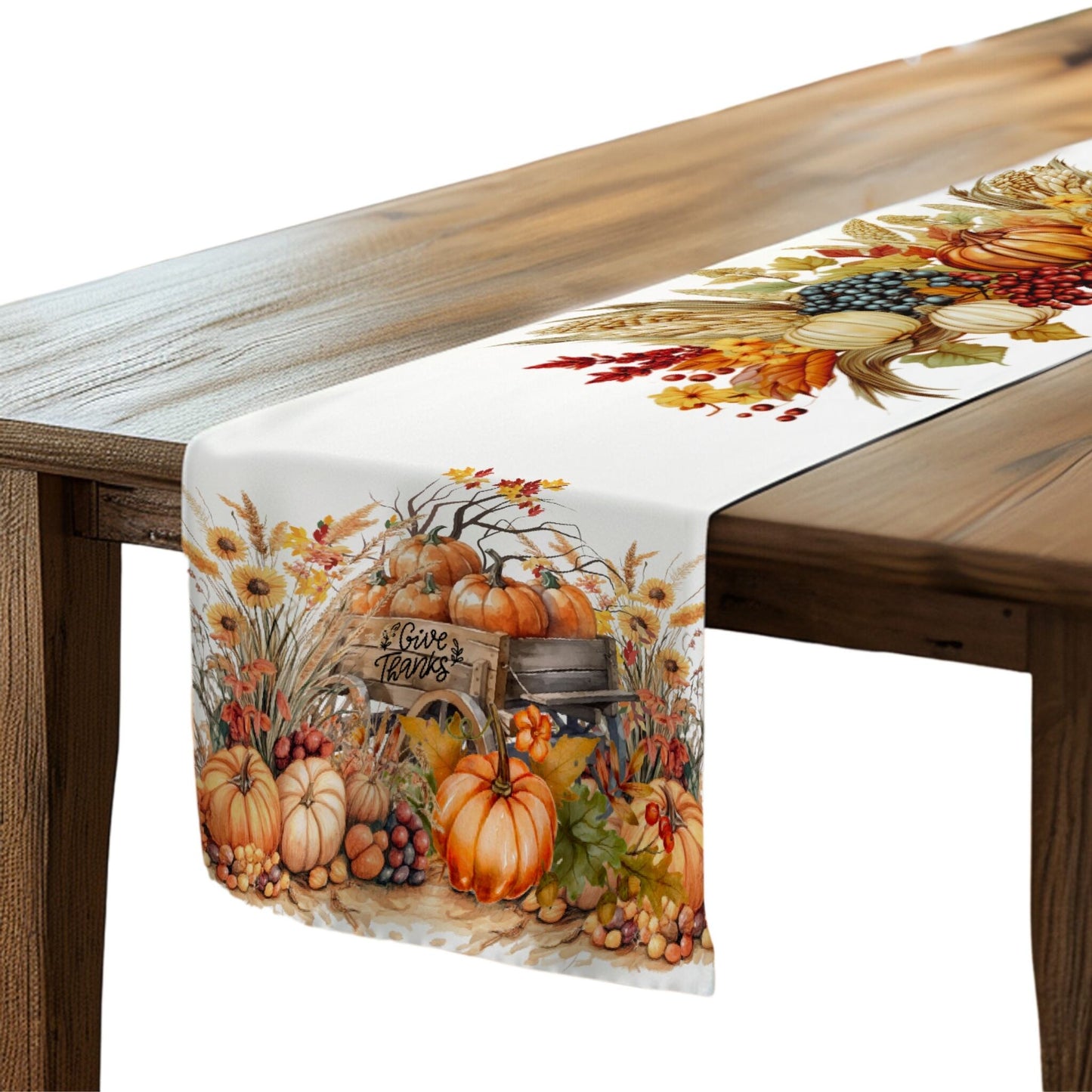 Give Thanks Harvest Table Runner (Cotton, Poly) - ZumBuys