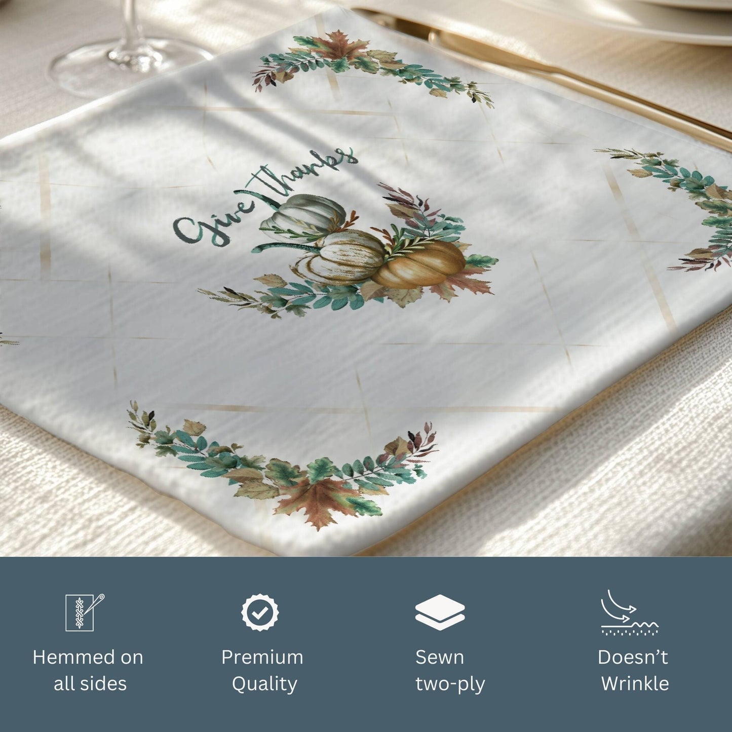 Give Thanks Placemat Placemat, 2pc - ZumBuys