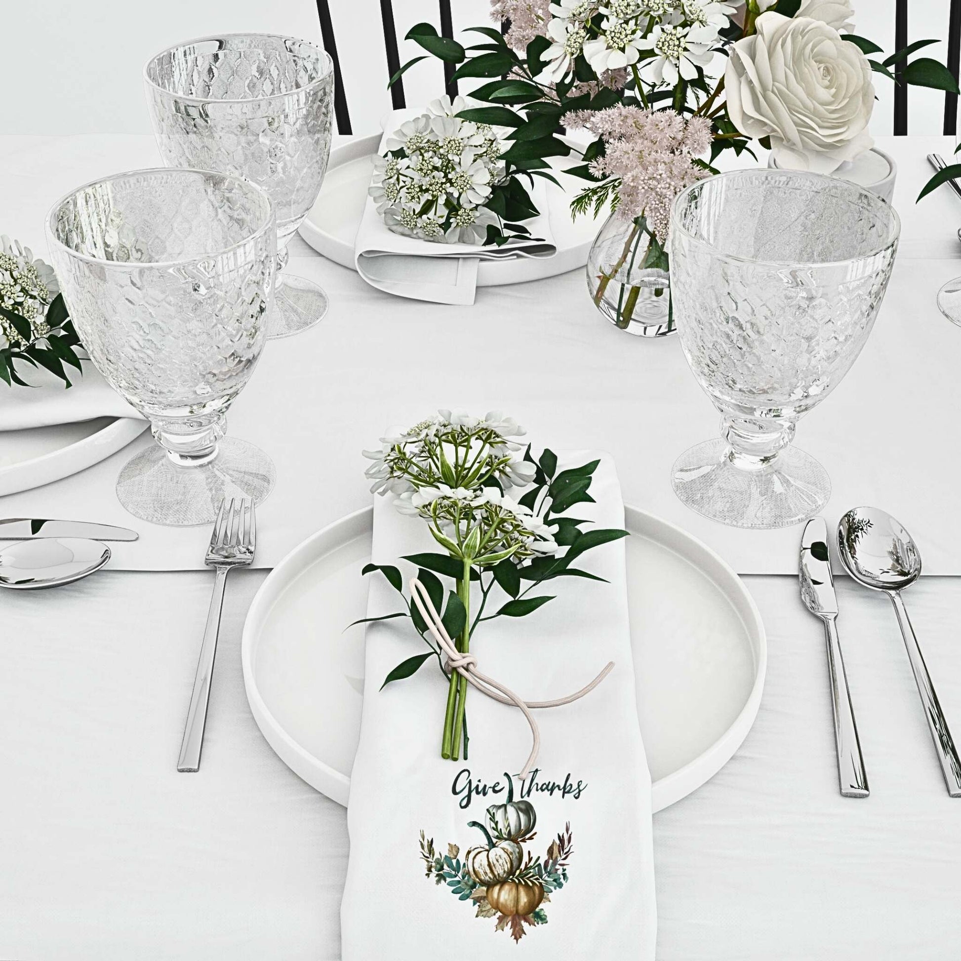 Give Thanks Pumpkin Cloth Napkin Set of 4 - ZumBuys