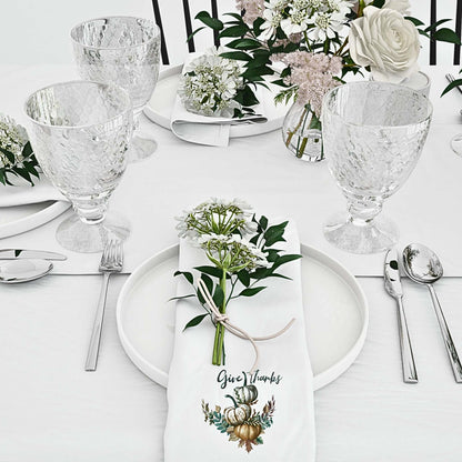 Give Thanks Pumpkin Cloth Napkin Set of 4 - ZumBuys