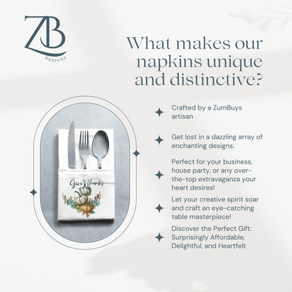 Give Thanks Pumpkin Cloth Napkin Set of 4 - ZumBuys