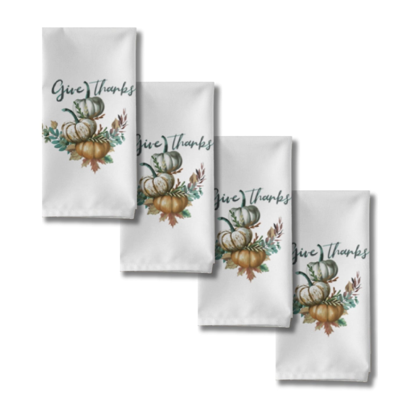 Give Thanks Pumpkin Cloth Napkin Set of 4 - ZumBuys