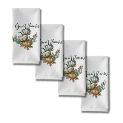 Give Thanks Pumpkin Cloth Napkin Set of 4 - ZumBuys