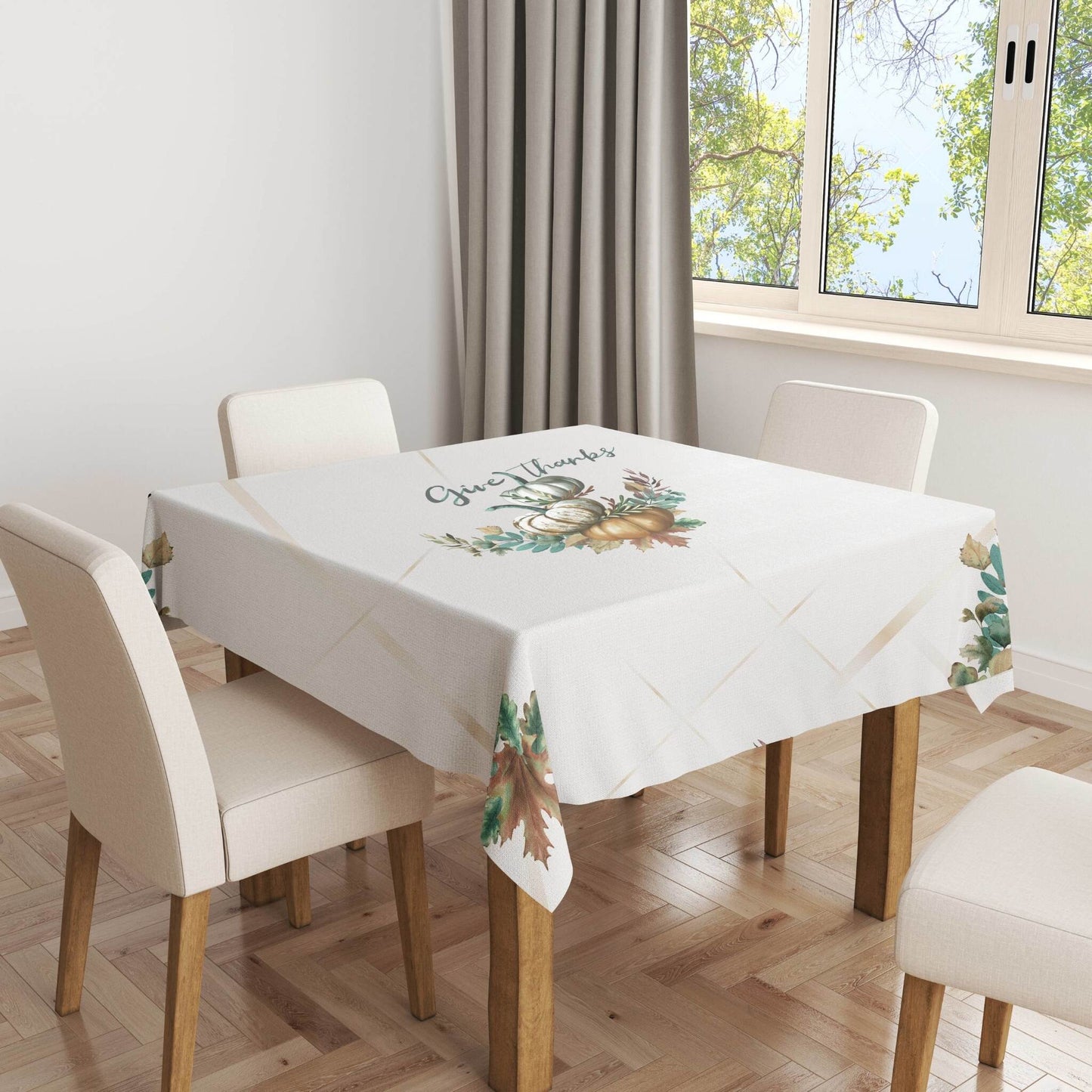 Give Thanks Pumpkin Tablecloth - ZumBuys