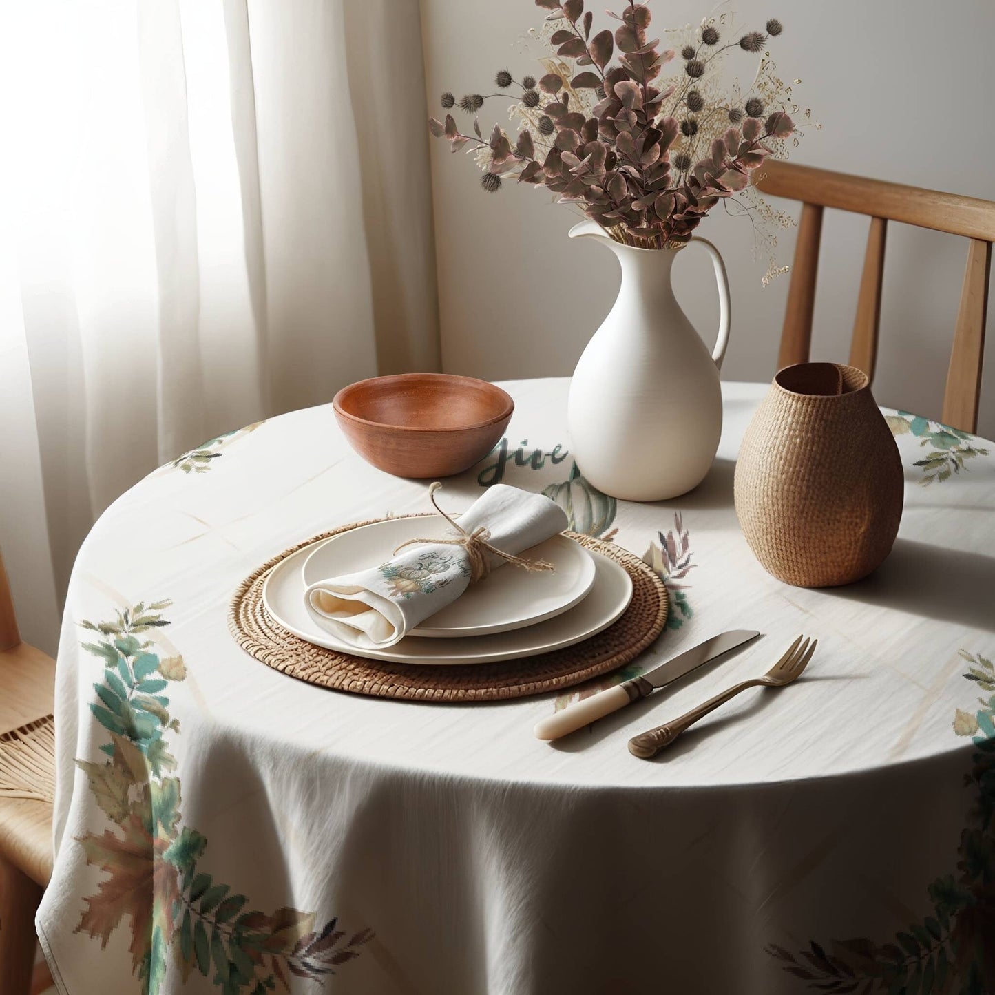 Give Thanks Pumpkin Tablecloth - ZumBuys