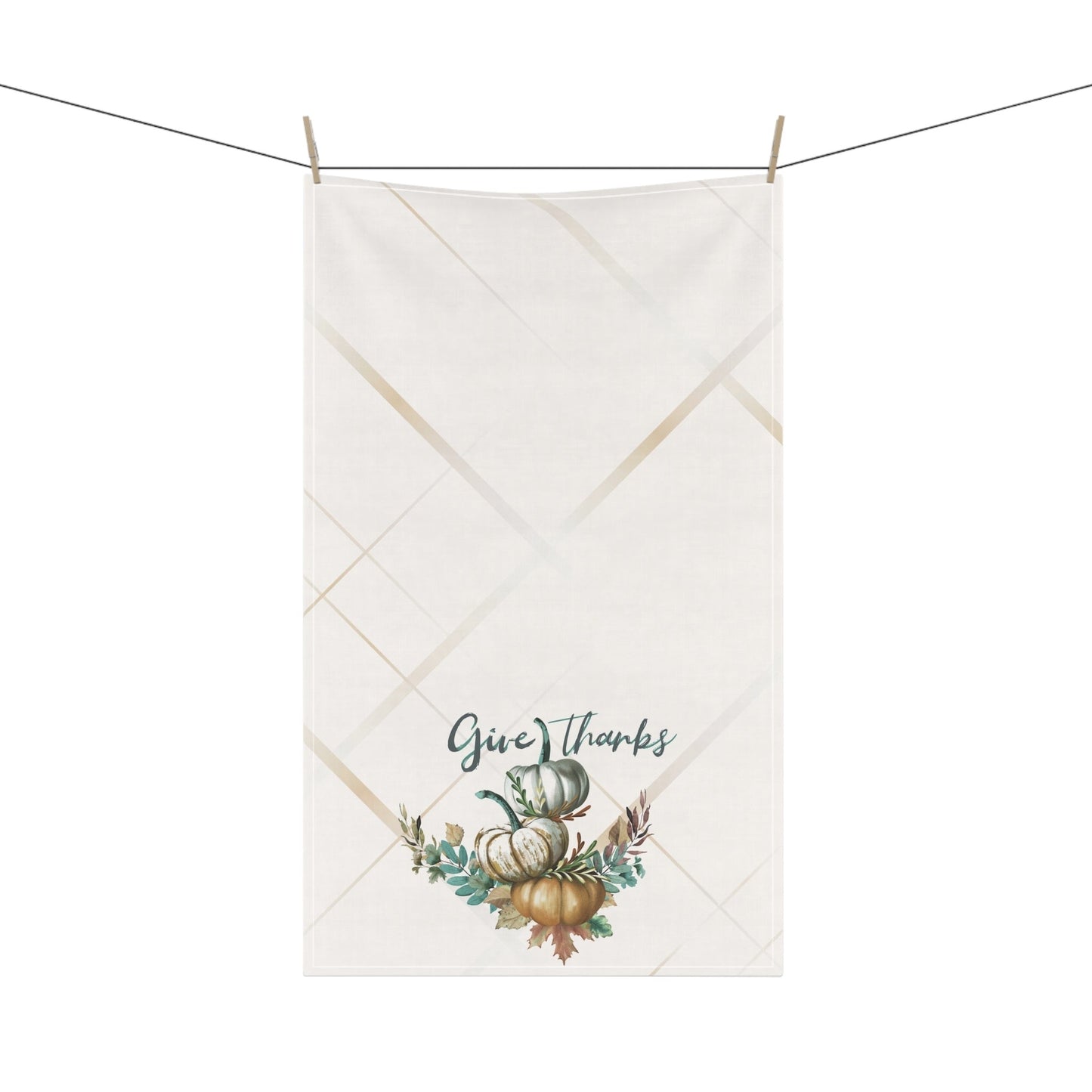 Give Thanks Pumpkin Tea Towels (cotton, poly) - ZumBuys