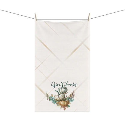 Give Thanks Pumpkin Tea Towels (cotton, poly) - ZumBuys