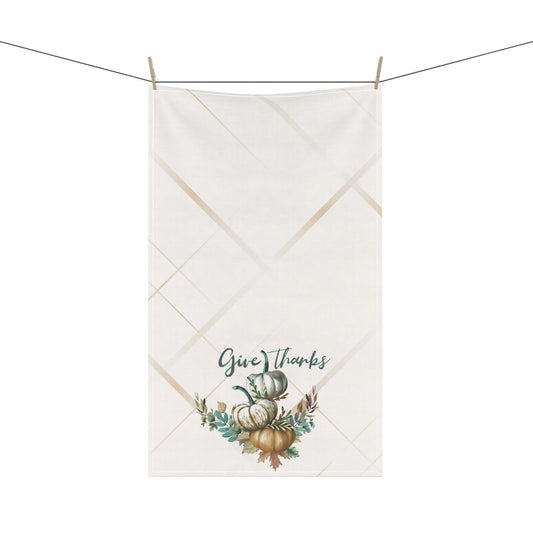 Give Thanks Pumpkin Tea Towels (cotton, poly) - ZumBuys